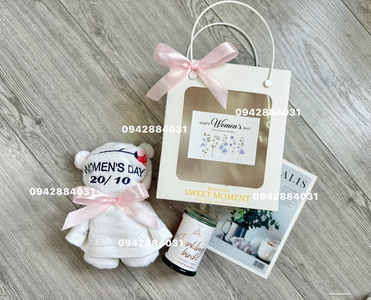 BỘ KHĂN GỘI GẤP HÌNH GẤU ĐÁNG YÊU LÀM QUÀ TẶNG Ý NGHĨA CHO NGÀY PHỤ NỮ