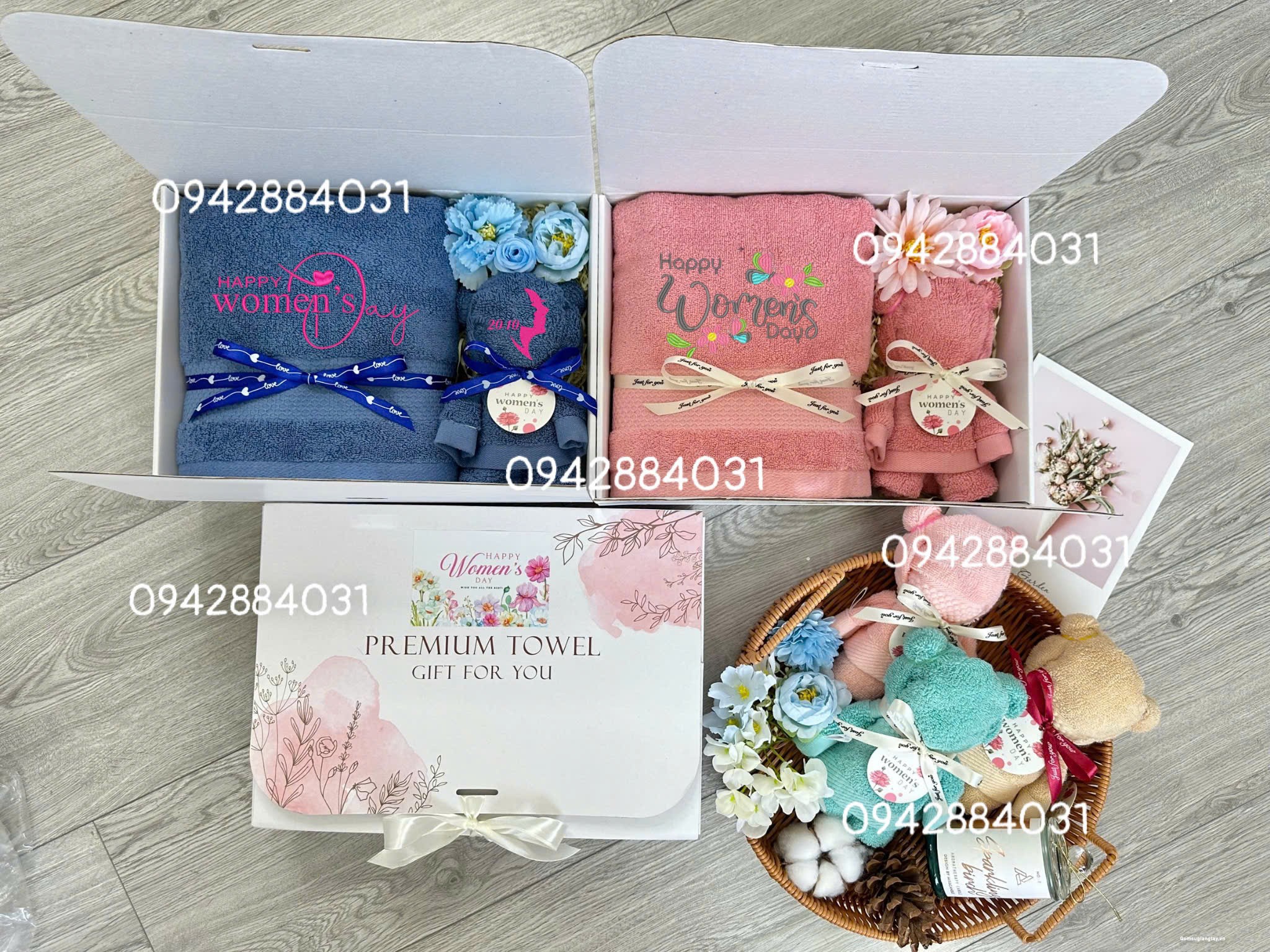 BỘ 2 KHĂN TẶNG DÀNH CHO PHÁI ĐẸP - THÊU LOGO THEO YÊU CẦU